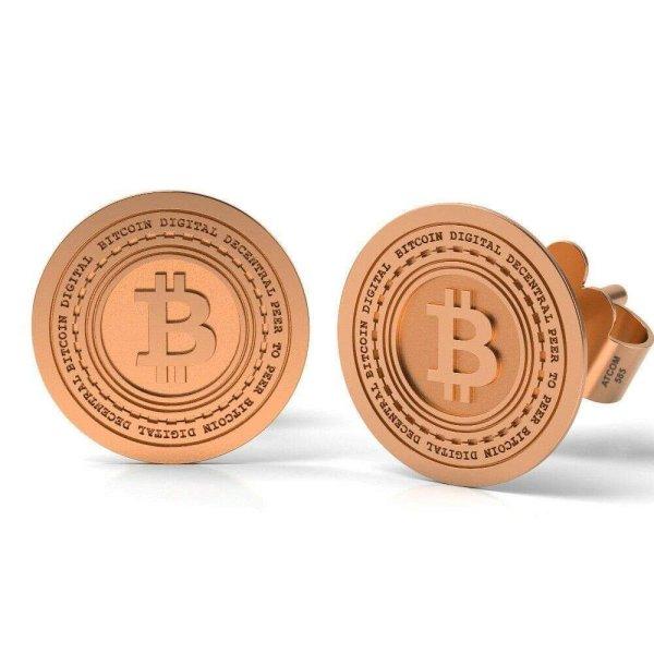 Bitcoin minta rózsa arany fülbevaló