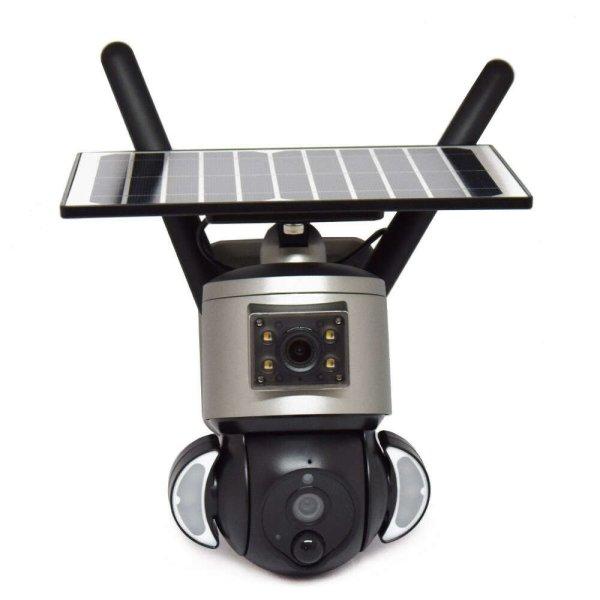 Napelemes biztonsági kamera - Dual Lens kétkamerás,
mélységélesség-szabályozással, IR szenzorral