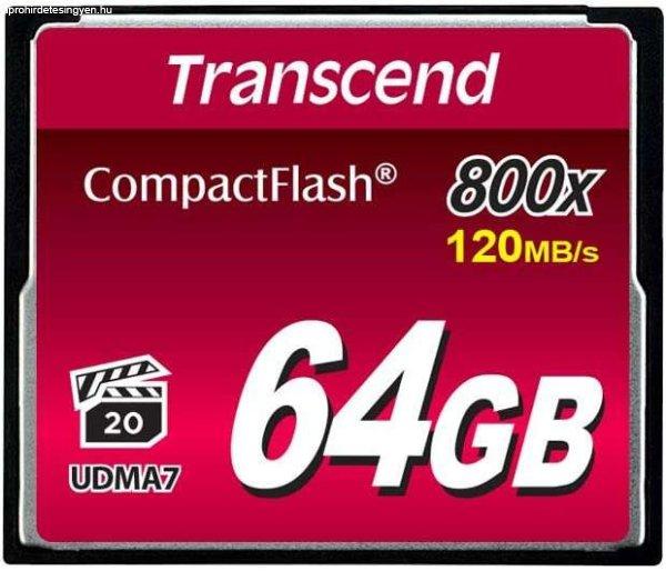 Transcend TS64GCF800 64GB Compact Flash 800x memóriakártya