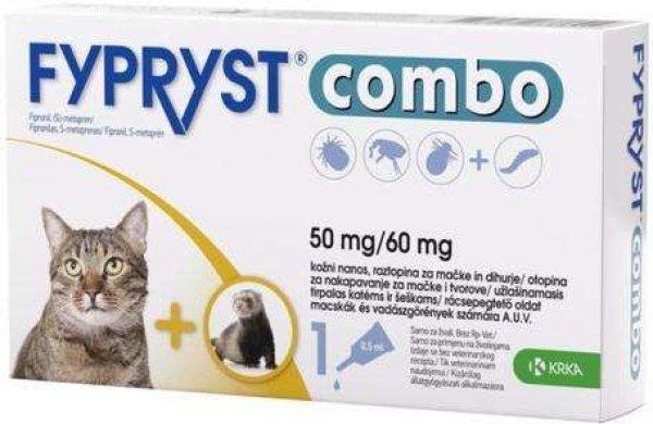 Fypryst Combo spot on macskáknak, vadászgörényeknek (10 x 1 pipetta; 10 x 50
mg)