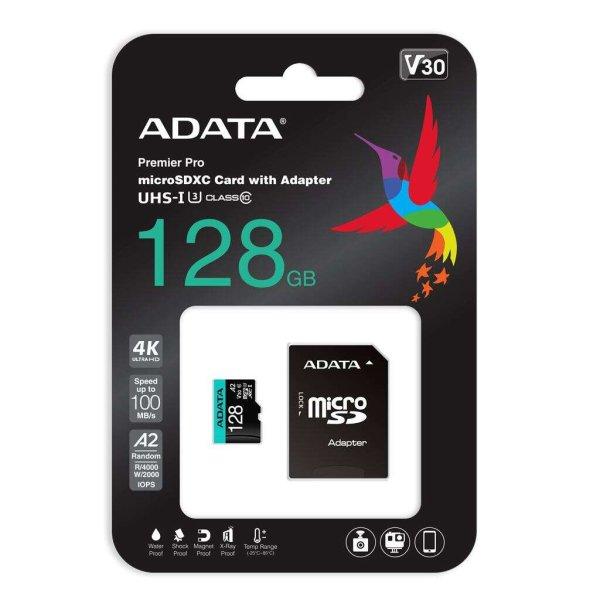 128GB microSDXC ADATA Premier Pro CL10 V30 A2 + adapter (AUSDX128GUI3V30SA2-RA1)
(AUSDX128GUI3V30SA2-RA1)