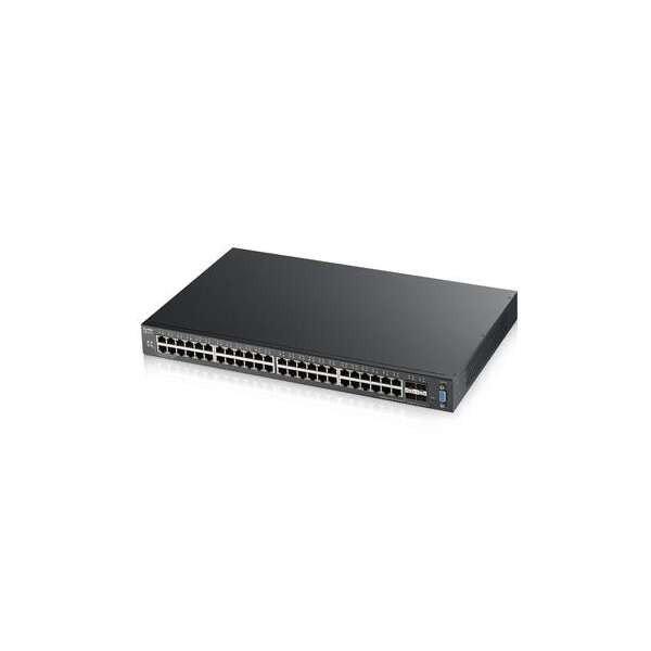 Zyxel XGS2210-52-EU0101F Switch 48x1000Mbps + 4x10Gigabit SFP+, Fémházas
Menedzselhető (48GbE port), XGS2210-52-EU0101F