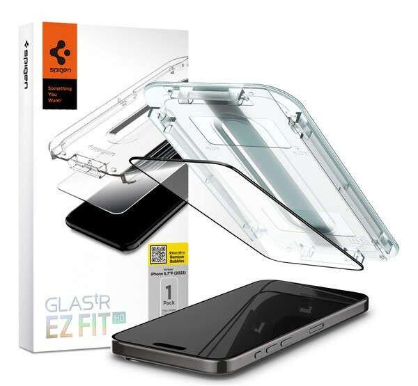 Spigen Glas.tR EZ Fit HD iPhone 15 Pro Max, Tempered kijelzővédő fólia,
fekete