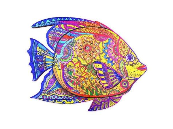 Fa puzzle, színes A3 méretű hal
