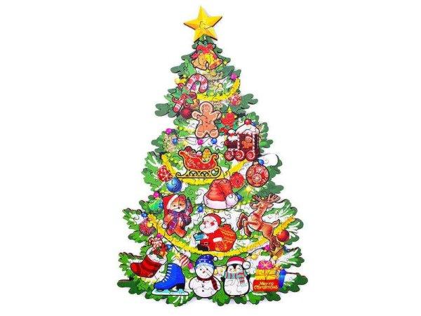 Fa puzzle, színes A4 méretű karácsonyfa