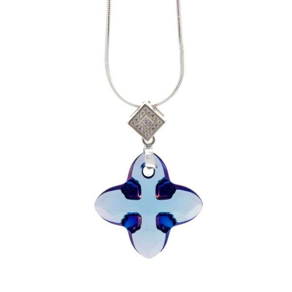 Cross Tribe Pendant - Swarovski medál nyaklánccal - Aquamarine- ezüst színű
lánccal - kék
