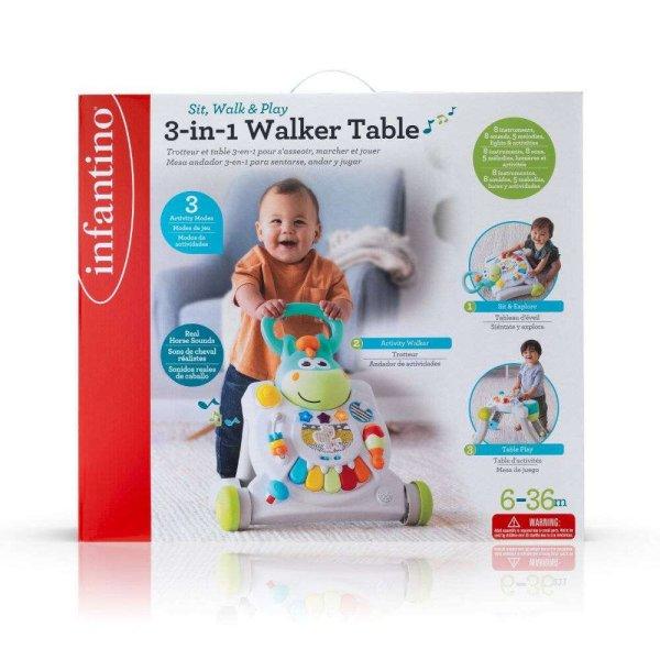 Infantino Sit, Walk & Play 3az1-ben járássegítő kisasztal