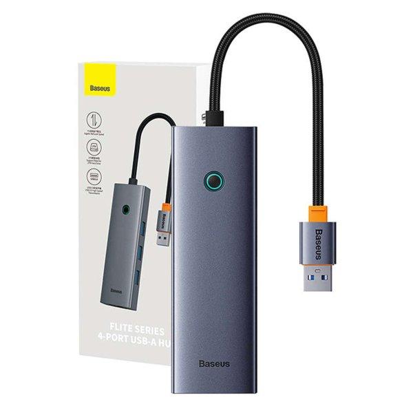 4 az 1-ben Hub Baseus UltraJoy USB-A - USB 3.0 + RJ45 szürke (B0005280A813-01)