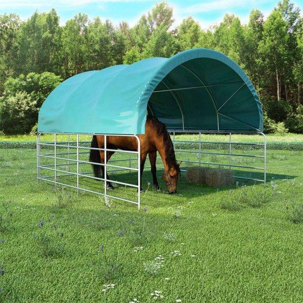 vidaXL zöld PVC állattartó sátor 3,7 x 3,7 m