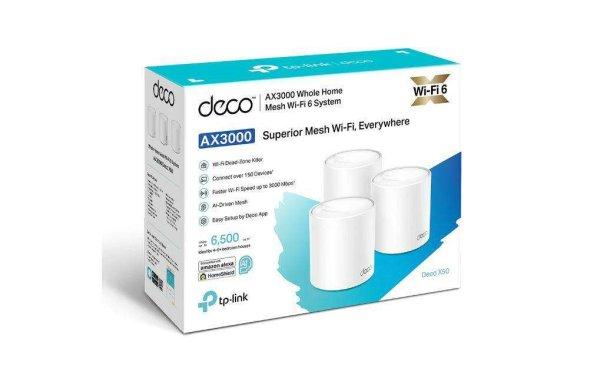 TP-Link AX3000 whole home mesh Wi-Fi 6 System, Deco X50(3-pack); Dual- Band,
Standarde Wireless: IEEE 802.11ax/ac/n/a 5 GHz, IEEE 802.11ax/n/b/g 2.4 GHz,
viteza wireless: 5 GHz: 2402 Mbps, 2.