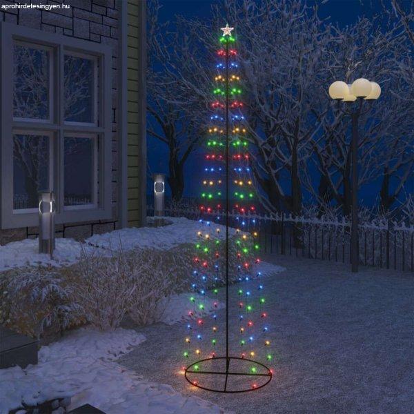 Kúp alakú karácsonyfa-dekoráció 136 színes LED-del 70 x 240 cm