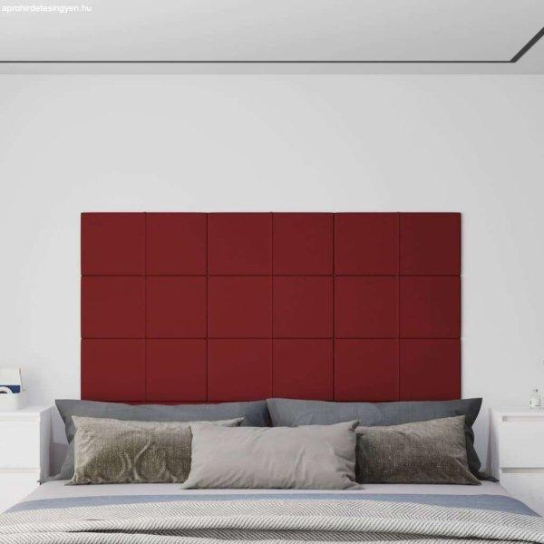 vidaXL 12 db bordó szövet fali panel 60x30 cm 2,16 m²