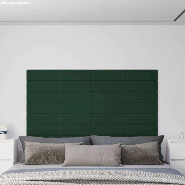 vidaXL 12 db sötétzöld szövet fali panel 90x15 cm 1,62 m²