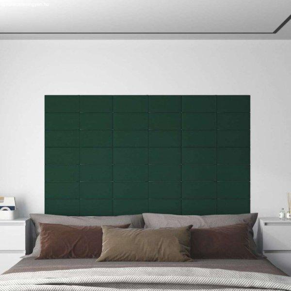 vidaXL 12 db sötétzöld szövet fali panel 60x15 cm 1,08 m²