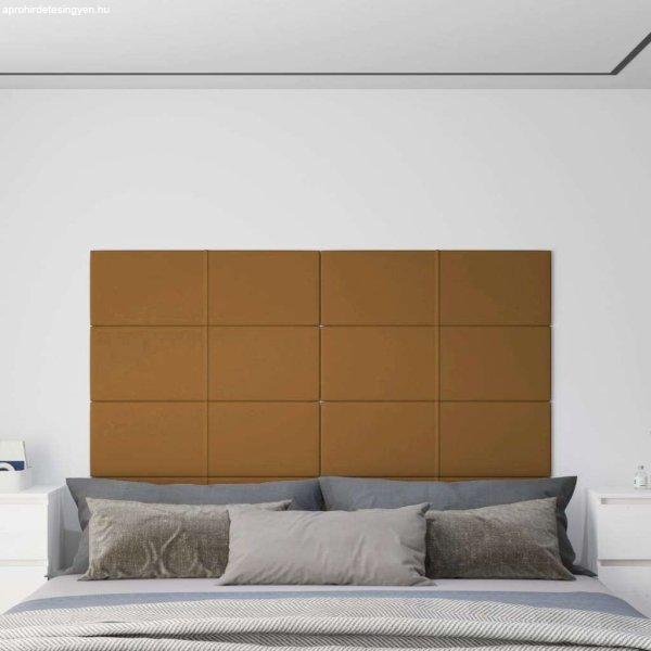 vidaXL 12 db barna bársony fali panel 90 x 30 cm 3,24 m²