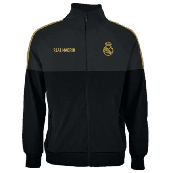 Real Madrid melegítő felső felnőtt zippes fekete-szürke-arany