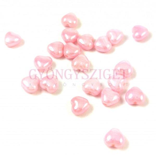 Cseh préselt egyedi formák - Szív - Baby Pink Luster - 6mm