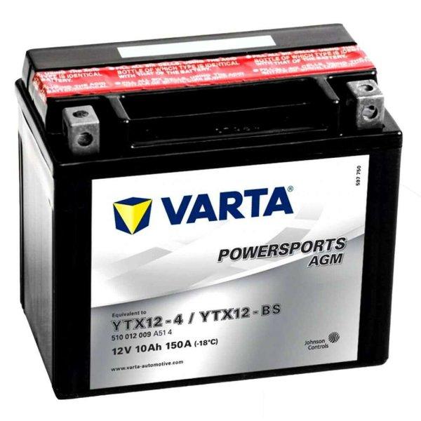 Varta YTX12-BS 12v 10ah 150A bal AGM motor akkumulátor