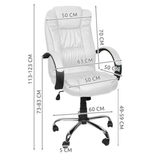 Forgatható irodai szék - billenő, fehér , max 130 kg , 60x60x113/123cm