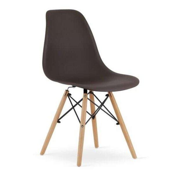Skandináv stílusú szék, Mercaton, Osaka, PP, fa, barna, 46x54x81 cm