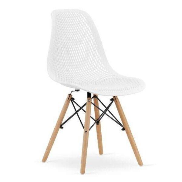 Skandináv stílusú szék, Mercaton, Brown, PP, fa, fehér, 44.5x51x82.5 cm