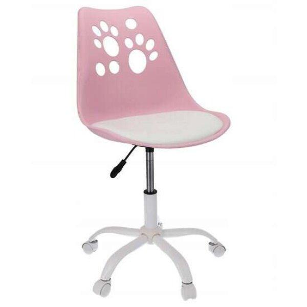 Irodai szék, Mercaton, Joy, forgó, PP, rózsaszín és fehér, 48x58x95 cm