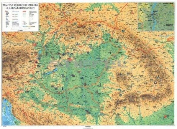 Magyar történeti emlékek a Kárpát-medencében fémléces térkép