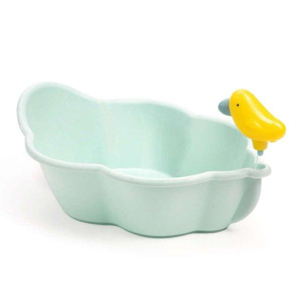 Fürdőkád játékbabáknak - Kék, sárga madárral - Bathtub | Djeco