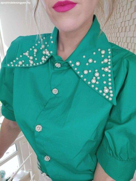 Vera gyöngyösnyakú zöld ing