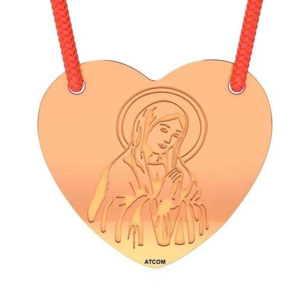 Rózsaarany medál húros modellel Ortodox szív 1