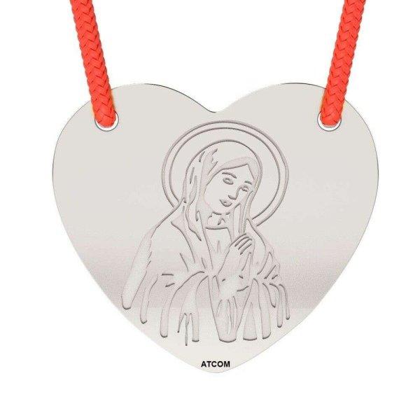 Fehérarany medál húros modellel Ortodox szív 1