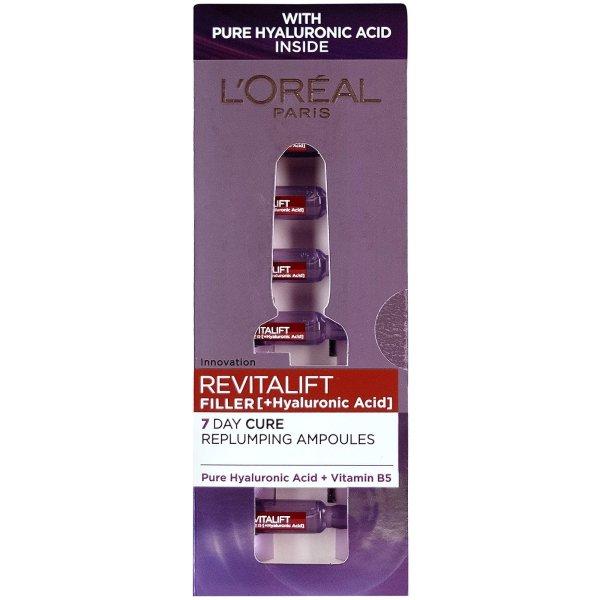 L´Oréal Paris A bőrfeltöltő arcápoló
hialuronsavval Revitalift Filler (Hyaluronic Acid) 7 x 1,3 ml