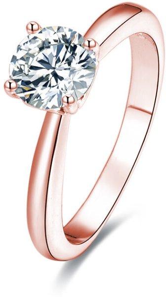 Beneto Rózsaszín aranyozott ezüst gyűrű
kristályokkal AGG201 58 mm