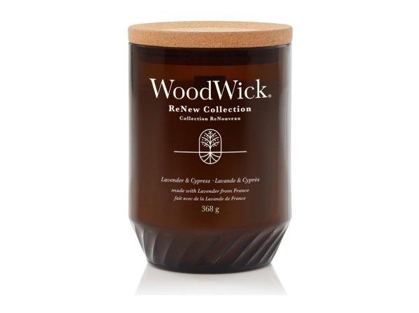 WoodWick Illatgyertya ReNew üveg nagy Lavender & Cypress 368 g