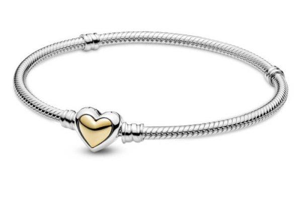 Pandora Ezüst bicolor karkötő szívvel Moments 599380C00 18
cm