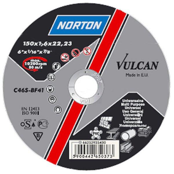 NORTON Vulcan A vágókorong 125x6, 4x22 A30S-BF41, Acél-Inox