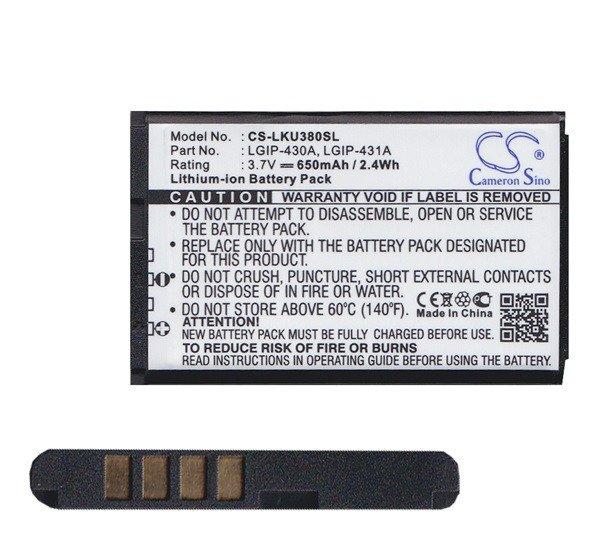 CAMERON SINO Li-Ion akku (3.7V/650mAh, LGIP-430A/LGIP-431A kompatibilis) LG
KU250, LG KP230, LG KP235, LG KP130, LG KP100, LG KF310, LG KP170, LG GB102, LG
GB115, LG GM205 Brio, LG GS101, LG GS106, LG A110, LG T500 Ego