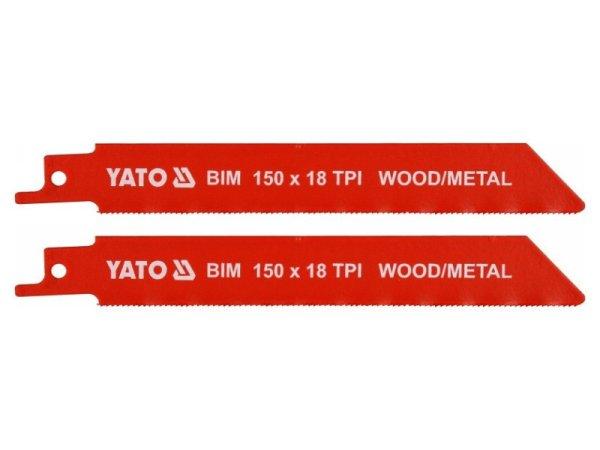 YATO Szablyafűrészlap 150 mm/18TPI bimetál (2 db/csomag)