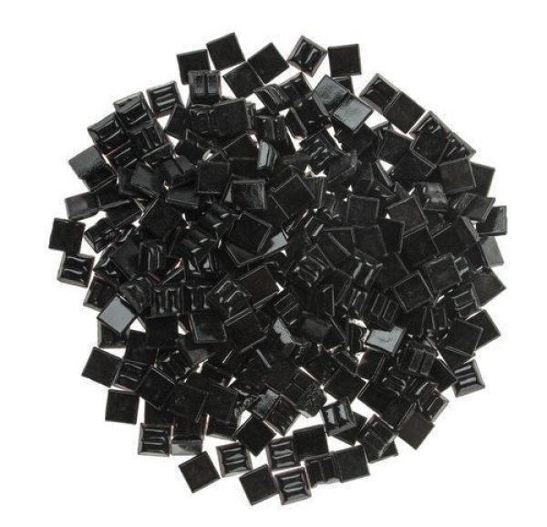 Üvegmozaik lapok 200 g 10x10 mm 300 db fekete