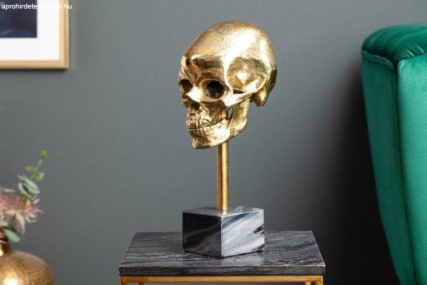 Dekoratív elem Koponya 35 cm arany -raktáron