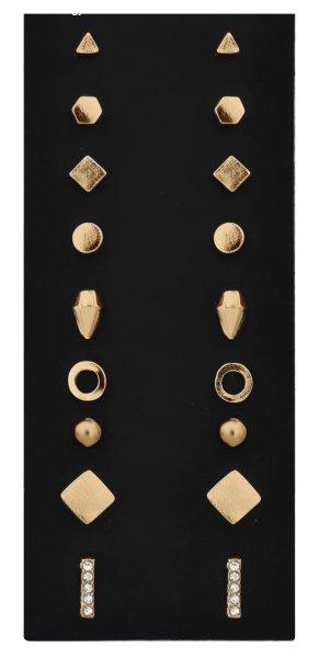 Troli Aranyozott minimalista fülbevalók - bedugós Gold (9
pár)