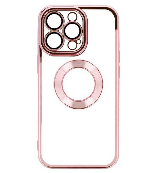 Beauty Clear - Apple iPhone 15 (6.1) kameravédős szilikon tok pink