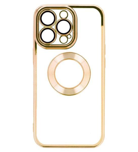 Beauty Clear - Apple iPhone 14 (6.1) kameravédős szilikon tok arany