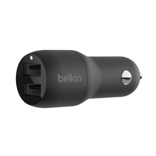 Belkin BoostCharge Dual USB-A Car Charger 24W Black