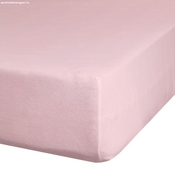 Jersey pamut gumis lepedő Púder rózsaszín 140x200 cm +30 cm