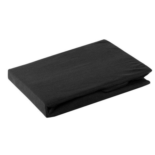 Jersey pamut gumis lepedő Fekete 140x200 cm +30 cm