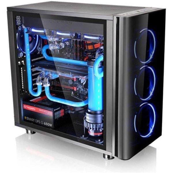 Thermaltake View 31 Tempered Glass Edition táp nélküli ablakos Mid Tower
számítógépház fekete