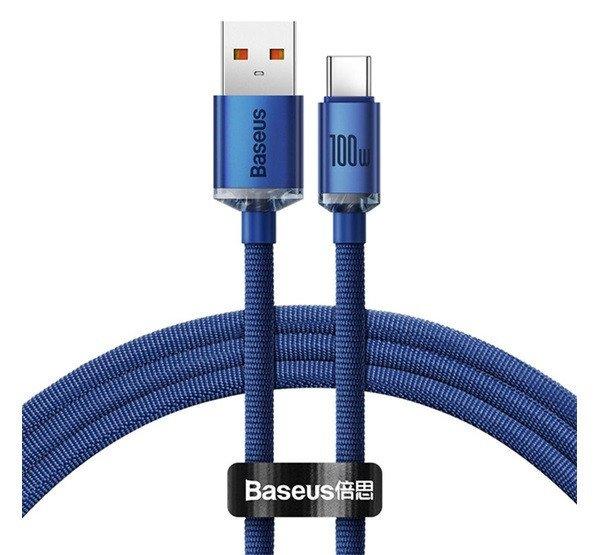 Baseus Crystal Shine USB-A - Type-C adatkábel, 5A, 1,2m, kék