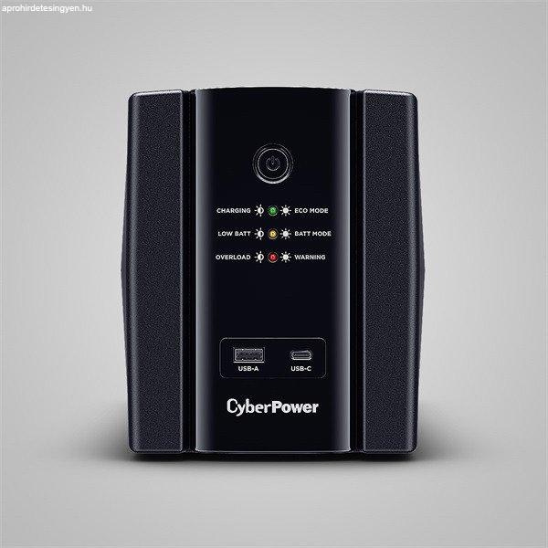 CYBERPOWER UPS UT2200EG (4 aljzat) 2200VA 1320W, 230V szünetmentes tápegység
LINE-INTERACTIVE