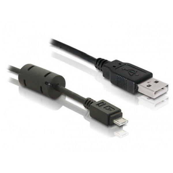 Delock USB-A 2.0 -> USB-A 2.0 micro M/M adatkábel 1m fekete